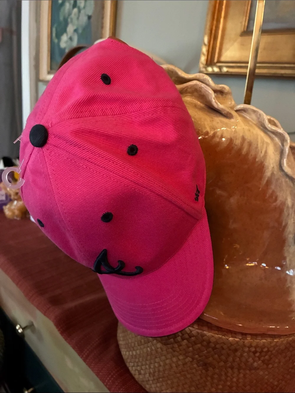 Atlanta Braves Vibrant Pink adjustable baseball cap - Youth